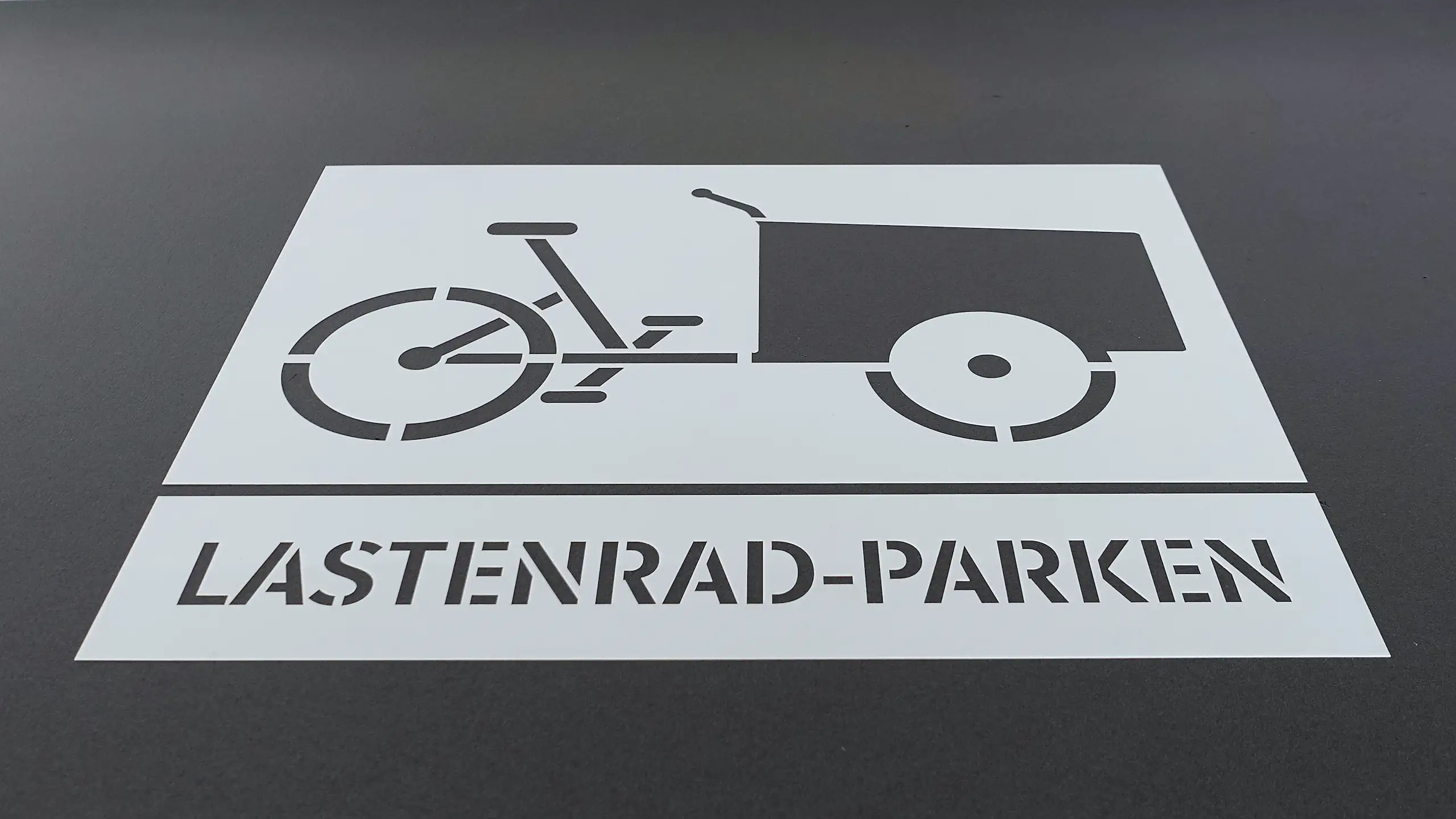 Schablone Lastenrad-Parken