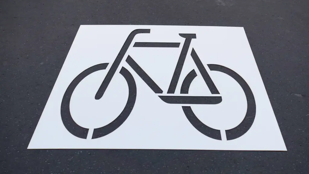 Piktogrammschablone Radweg aus Displaykarton